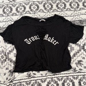 Trouble Maker Black Women's Top